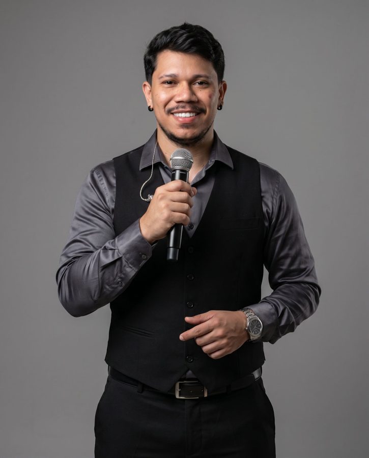 Foto de show de cantor gerada com IA — Commercial fashion portrait with formal performance influenc #23